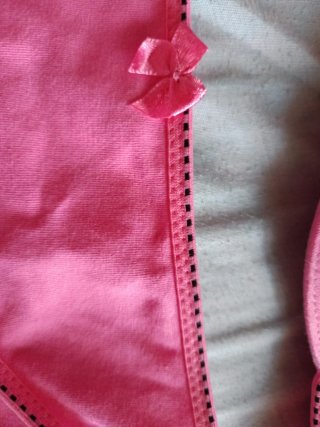 Conjunto lencería algodón rosa chicle