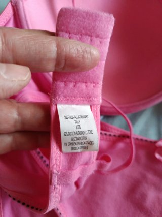 Conjunto lencería algodón rosa chicle