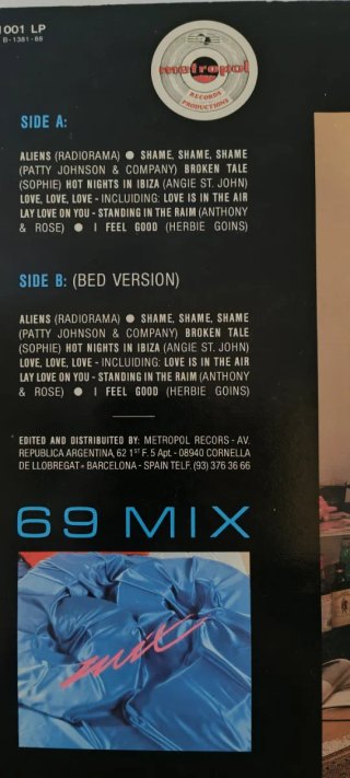 Vinilo LP 69 Mix - El Mix Sin Vergüenza (1988)