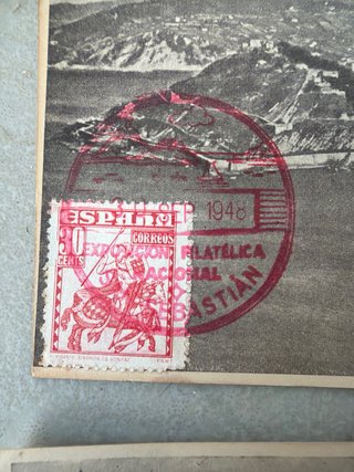 2 Postales San Sebastián Filatelia 1948