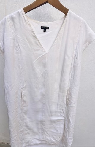 Vestido Massimo Dutti blanco mujer