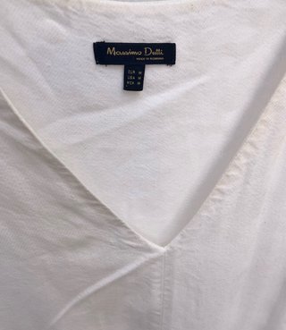 Vestido Massimo Dutti blanco mujer