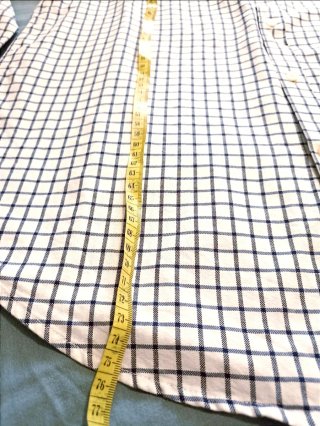 Camisa cuadros azul blanco manga larga Cortefiel