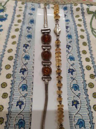 Pulsera Ámbar Báltico y Plata