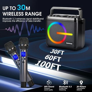 Máquina Karaoke Portátil con 2 Micrófonos