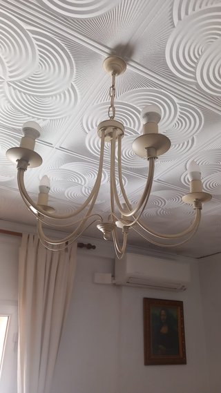 Lámpara colgante moderna blanco roto