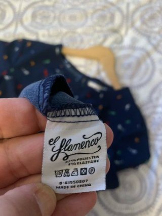 Vestido azul con estampado de pájaros