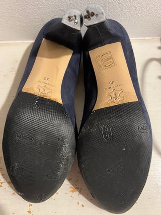 Décolleté scamosciate tacco blu