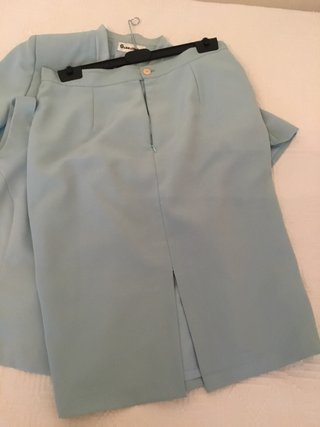 Traje de chaqueta 3 piezas verde agua T48