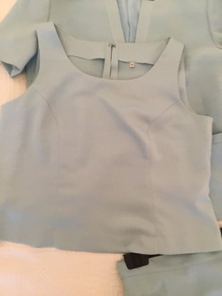 Traje de chaqueta 3 piezas verde agua T48
