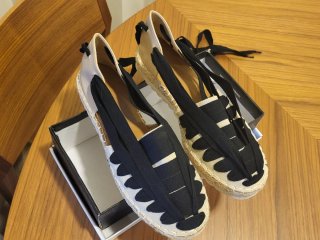 Alpargatas mujer beige y negro