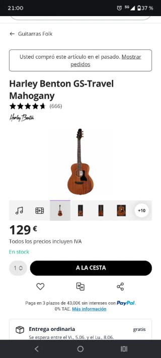 Harley Benton GS-Travel Mahogany