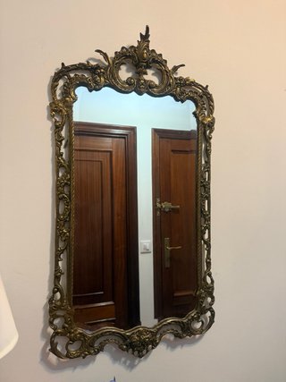 Espejo de Bronce Antiguo Dorado
