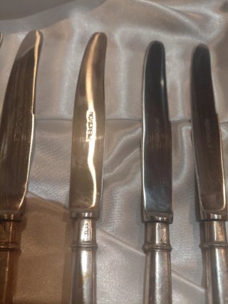 L 6 Cuchillos Antiguos con Mango de Plata (silver)