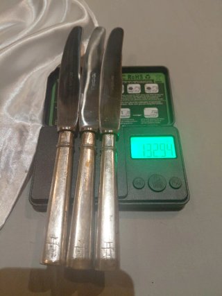 L 6 Cuchillos Antiguos con Mango de Plata (silver)
