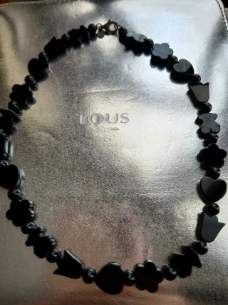Collar Tous Negro Corazones y Ositos