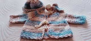 Conjunto Bebé 0-3 Meses: Casaco, Gorro e Sapatos