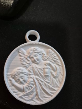 Medalla Ángel de la Guarda con lazo rosa ó azul