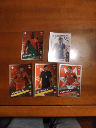 4 Cartas Estrella Eurocopa + 1 Leyenda