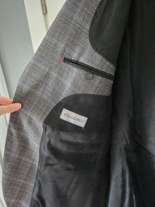 Chaqueta Emidio Tucci Gris Cuadros Talla 52-54