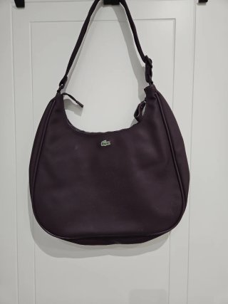 Bolso bandolera Lacoste morado nailon cocodrilo