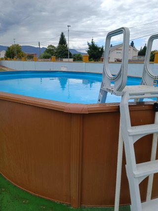 Piscina Gre ovalada imitación madera