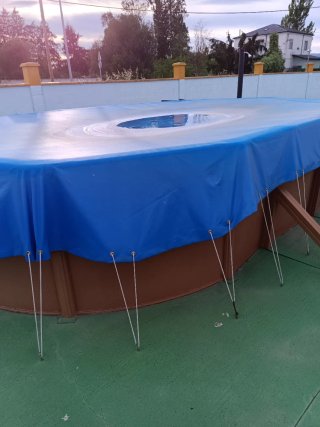 Piscina Gre ovalada imitación madera