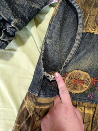 Chaqueta Vaquera Boho con Capucha Desmontable