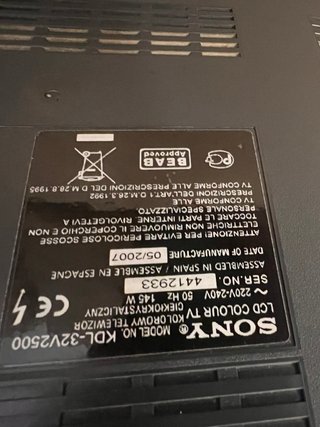 TV Sony Bravia 32 Negra y Plateada