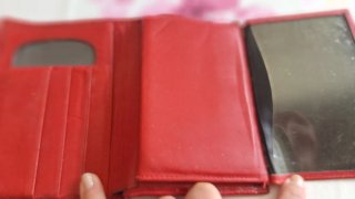 Cartera monedero efecto piel cocodrilo roja