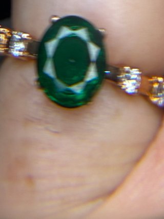 Anillo Oro 14k Esmeralda Colombiana y Diamantes