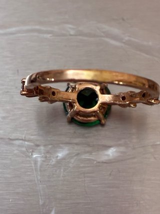 Anillo Oro 14k Esmeralda Colombiana y Diamantes
