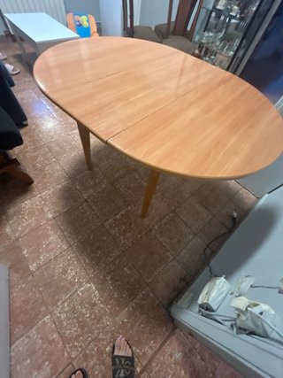Mesa redonda extensible madera