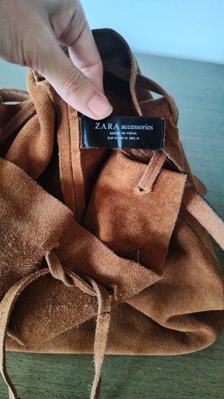 Bolso Saco Zara Ante Marrón