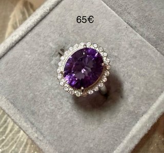 Anillos amatista natural plata925 elige