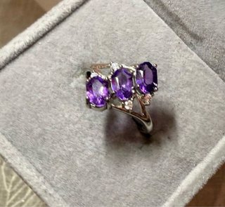 Anillos amatista natural plata925 elige