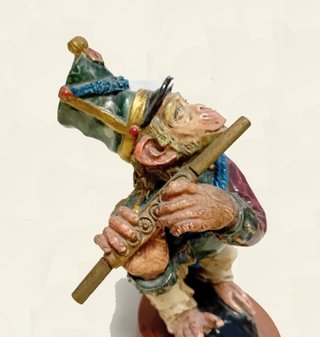 Escultura Mono Músico Porcelana