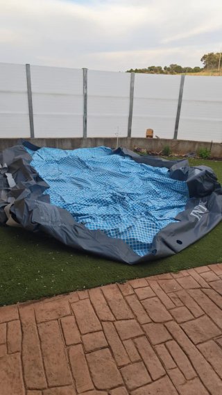 Lona Piscina Desmontable Azul y Gris
