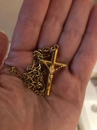 Cadena con Cristo Chapado en Oro