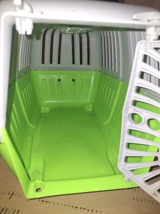 Transportín para mascotas gris y verde