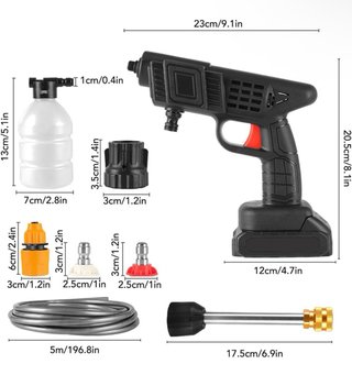 Pistola Lavado Inalámbrica + Accesorios A ESTRENAR
