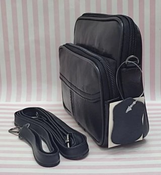 REBAJA! BOLSO RIÑONERA DE PIEL MULTIUSOS NEGRO