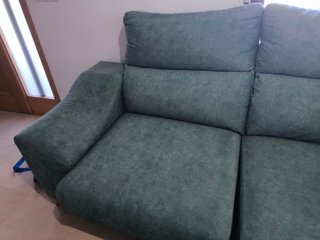 Sofá cheslong gris tela