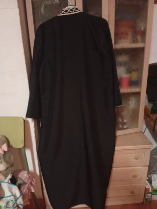Túnica Árabe Negra Bordada Talla Única