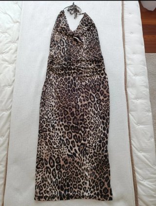 Vestido largo Zara estampado leopardo