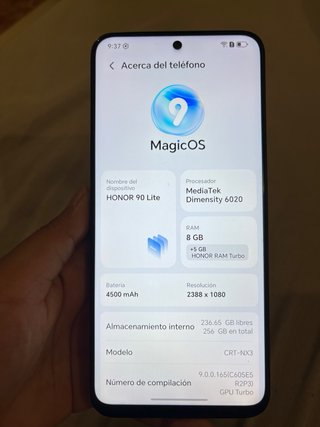 Se vende movil marca Honor 90 lite con cargador