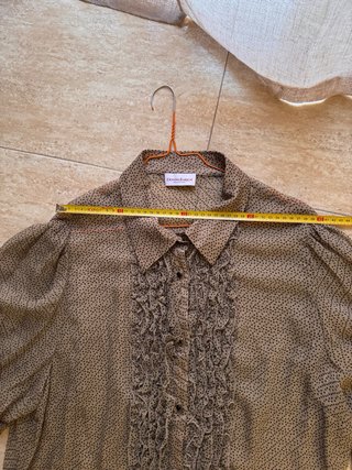 Blusa Vintage Donna Enrica Seda Pura Volantes