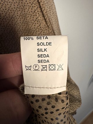 Blusa Vintage Donna Enrica Seda Pura Volantes