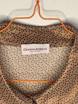 Blusa Vintage Donna Enrica Seda Pura Volantes