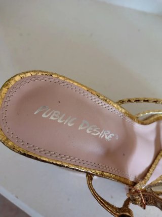 Tacones Plataforma Dorados Ibiza Y2K Talla 38
